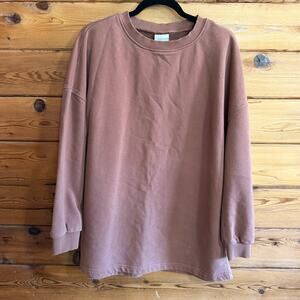 Varley Brown Crewneck Oversized Sweater Medium